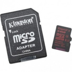 Card memorie Kingston Micro SDXC 64GB Clasa 3 + Adaptor SD foto