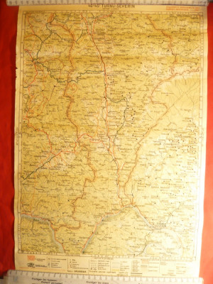 Harta 1928 Turnu Severin -Judet Severin -Litografie -conform noii administratii foto