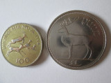 Lot 2 monede colectie:100 Shilingi Tanzania 1994+1 Pound Irlanda 2000, Africa, Cupru-Nichel