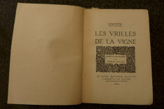 Les vrilles de la vigne de Colette Ed. J. Ferenczi &amp;amp; fils Paris 1928 foto