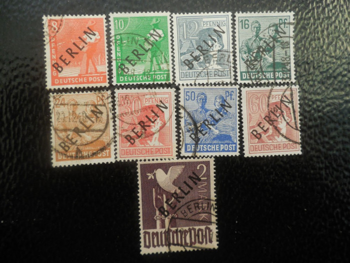 Timbre Germania | Timbre BERLIN WEST 1948-LOT STAMPILATE