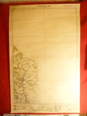 Harta Regiunii Rezina -Targ -Litografie 1928 ,scara 1:300 000 ,long. 47-48 grd foto