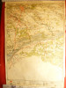 Harta Regiunii Bucuresti- Giurgiu , litografie 1928 , scara 1:300 000