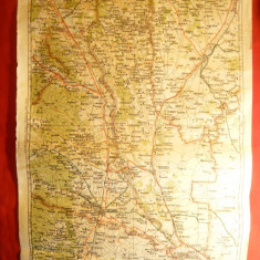 Harta - Focsani-Tecuci-Barlad -1928 Litografie,dim.= 32x48 cm cartograf Moldovea