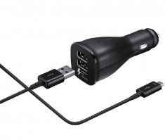 Incarcator Auto rapid Samsung EP-LN920CBEGWW Dual USB 2.0, cablu USB Type-C, 2000 mAh, negru foto
