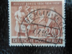 BERLIN WEST-AUGUST BORSIG-Mi 125-STAMPILAT foto