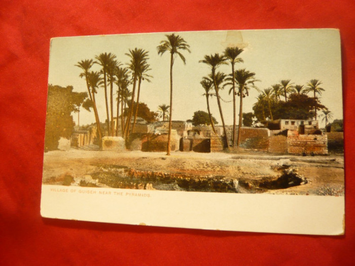 Ilustrata Egipt - satul Guiseh , inc.sec.XX , fabricat Liechtenstein