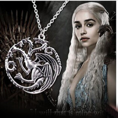 Colier Game of Thrones -Daenerys Targaryen Dragon Khalessi pandantiv cu lantisor foto