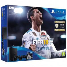 Consola SONY PlayStation 4 Slim (PS4 Slim) 1 TB, negru + FIFA 18 +DUALSHOCK 4 V2 Controler foto