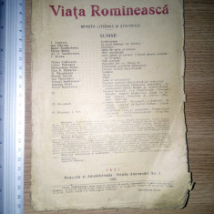 REVISTA -VIATA ROMANEASCA - NR.11,12 - 1925