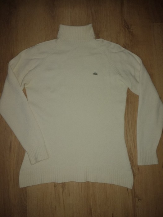 Pulover dama Lacoste, lâna merinos, marimea M/L foto mare Pulover dama Lacoste, lâna merinos, marimea M/L foto mare