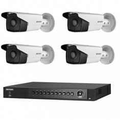 Kit sistem 4 camere supraveghere exterior 5MP TURBOHD HIKVISION 40 m IR+DVR 2K foto