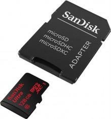 Card Sandisk Ultra microSDXC 128GB 100MB Clasa 10 UHS-I + Adaptor foto