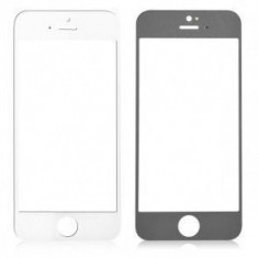 Ecran Geam Sticla Iphone 5 5s 5c Alb White Original + adeziv gratuit foto