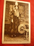 Ilustrata - Costume Populare - Costum Pont L&#039;Abbe ,roata de tors -interbelica, Circulata, Printata