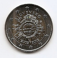 Slovenia 2 Euro 2012 - (10 Years of Euro Cash) KM-107 UNC !!! foto