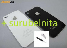 Capac baterie spate iPhone 4 alb / Spate iphone 4 + surubelnita foto