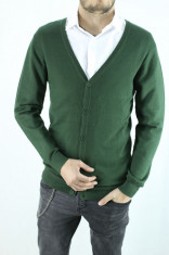 Cardigan barbati - verde - khaki - elegant- Slim Fit - casual foto