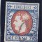 ROMANIA 1869 LP 29 CAROL I CU FAVORITI 50 B ALBASTRU/ROSU POINCON L. PASCANU