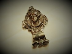 argint MEDALION CONTESA MASIV OPULENT manopera EXCEPTIONALA de colectie 1900 FRANTA splendid UNIC