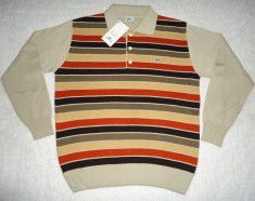 PULOVER GROS LANA BARBATI GULER LACOSTE made in FRANCE DUNGI BEJ MARO OCRU GREJ