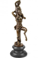 BACHUS - STATUETA DIN BRONZ PE SOCLU DIN BRONZ FA-52 foto