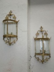 Set aplice Empire dimensiuni foarte mari din bronz masiv si sticla foto