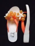 SLAPI DAMA PAPUCI FLIP-FLOPS ALBI ORANGE CASA PLAJA PISCINA STEA de MARE BILE