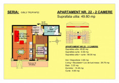 2 camere, str Nicolae Labis nr 52- pret: 39900 Euro, 49.80 mp foto