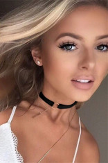 Choker Latifa din piele intoarsa foto