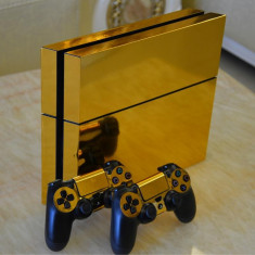 Skin / Sticker Glossy Gold Playstation 4 PS4 + 2 Skin controller +BONU foto