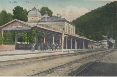 CFL aproximativ 1906 ilustrata SINAIA jud Prahova - gara regala foto