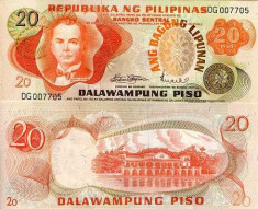 Filipine 1974-85 (ND) - 20 piso UNC foto