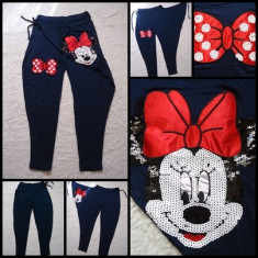 PANTALON LUNG BLEUMARIN DAMA TUR LASAT SORICEL MINNIE MOUSE PAIETE BBC BAGGY&amp;#039;S foto