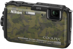 Aparat Foto Digital Nikon Coolpix AW110 (Camouflage), Full HD, Rezistent la Apa, Soc si Inghet, GPS Incorporat, Wireless foto