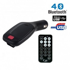 Modulator FM cu bluetooth si handsfree, ecran LCD, USB, telecomanda, Forever foto