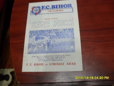 program FC Bihor - Strungul Arad foto