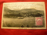 Ilustrata TCV -Leany Falu sat langa Pesta pe malul Dunarii circulat 1928, Circulata, Printata