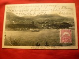 Ilustrata TCV -Leany Falu sat langa Pesta pe malul Dunarii circulat 1928
