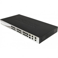 Switch D-Link DES-1210-28P, 24 porturi 10/100Mbps, 2 porturi Combo 1000BaseT/SFP, 2 porturi Gigabit, foto