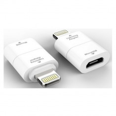 Adaptor incarcare date : Micro USB -&amp;gt; Lightning, Alb foto
