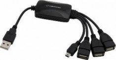 ESPERANZA EA114 Hub 4 Porty USB 2.0 - 3 x USB, 1 x miniUSB. foto