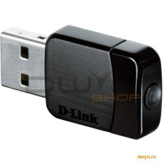 D-Link, Adaptor Wireless AC600, 433Mbps 5GHz + 150Mbps 2.4GHz, NANO, USB, Dual Band, buton WPS foto
