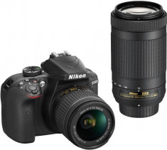 Aparat foto Nikon D3400 (AF-P 18-55 VR + AF-P 55-300 VR) 3 ani garantie body foto