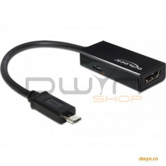 Adaptor microUSB la HDMI T/M, HDTV, 5-pin MHL foto