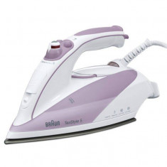 Fier de calcat Braun TexStyle TS505, Talpa Eloxal, 2000 W, 0.3 l, 100 g/min, Alb/Mov foto