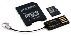 Card memorie Kingston Micro SDHC 16GB clasa 10 + cititor usb2.0 + SD adaptor foto