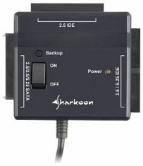 Sharkoon DriveLink 2,5&amp;amp;quot;/3,5&amp;amp;quot;/5,25&amp;amp;quot; SATA/IDE HDD -cablu transformator USB, carcasa HDD foto