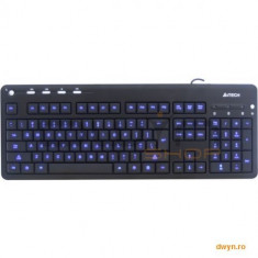 Tastatura A4tech KD-126-2 X-Slim LED Blue BackLight Keyboard USB (US Layout) foto