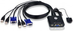 ATEN CS22U 2-Port USB KVM Switch, Remote port selector, 0.9m cables foto